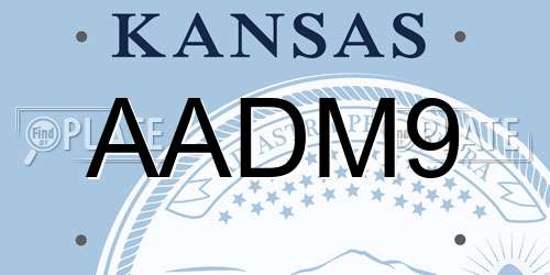 AADM9 Kansas License Plate