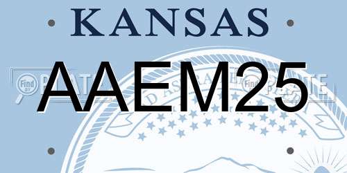 AAEM25 Kansas License Plate