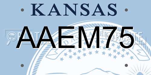 AAEM75 Kansas License Plate