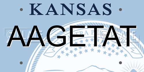 AAGETAT Kansas License Plate