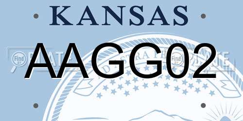 AAGG02 Kansas License Plate