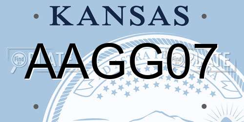 AAGG07 Kansas License Plate