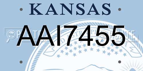 AAI7455 Kansas License Plate