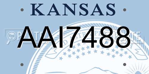 AAI7488 Kansas License Plate