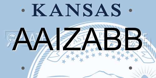 AAIZABB Kansas License Plate