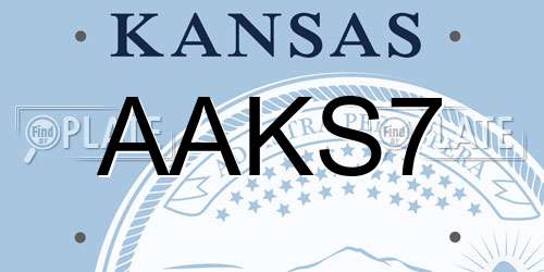AAKS7 Kansas License Plate