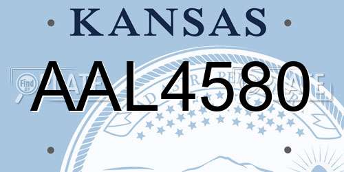 AAL4580 Kansas License Plate