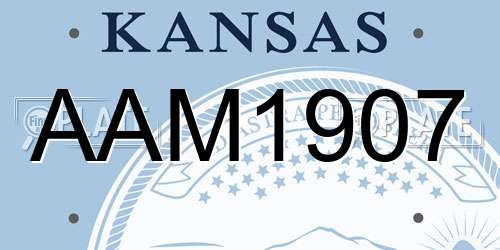 AAM1907 Kansas License Plate