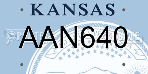 AAN640 Kansas License Plate