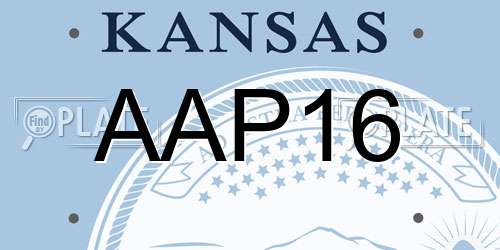 AAP16 Kansas License Plate