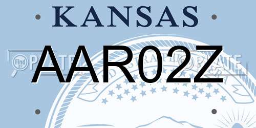 AAR02Z Kansas License Plate