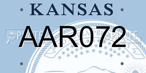 AAR072 Kansas License Plate