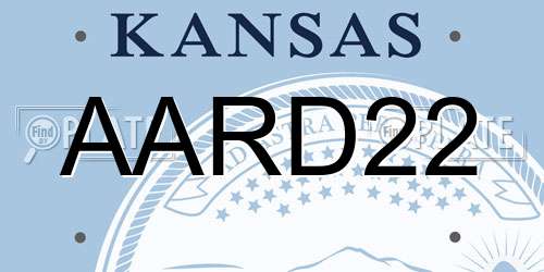 AARD22 Kansas License Plate