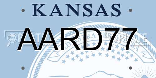 AARD77 Kansas License Plate