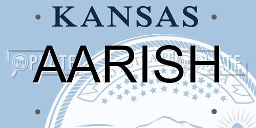 AARISH Kansas License Plate