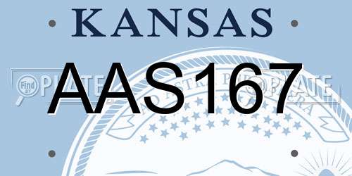 AAS167 Kansas License Plate
