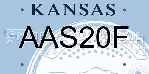 AAS20F Kansas License Plate