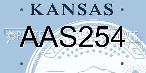 AAS254 Kansas License Plate