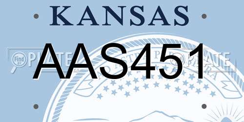 AAS451 Kansas License Plate