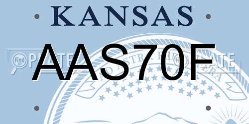 AAS70F Kansas License Plate
