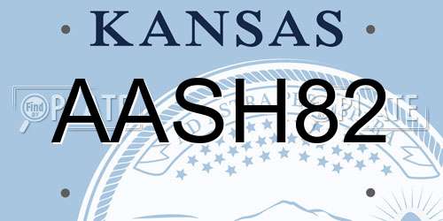 AASH82 Kansas License Plate