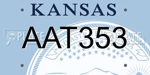AAT353 Kansas License Plate