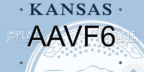 AAVF6 Kansas License Plate