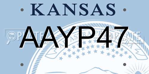 AAYP47 Kansas License Plate