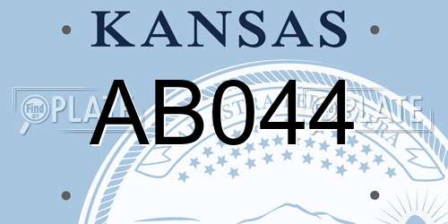 AB044 Kansas License Plate