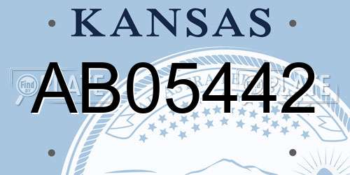 AB05442 Kansas License Plate