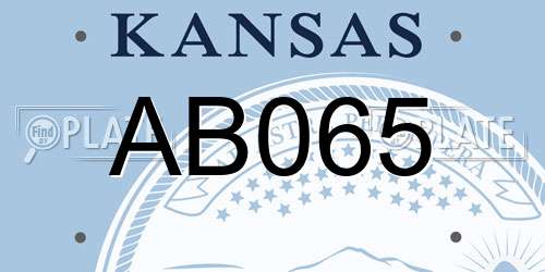 AB065 Kansas License Plate