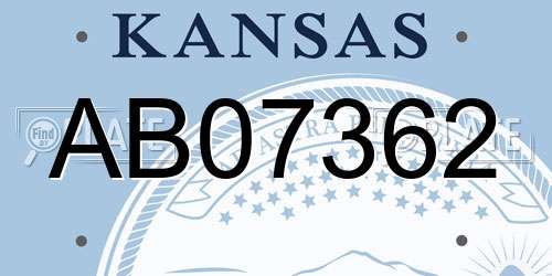 AB07362 Kansas License Plate