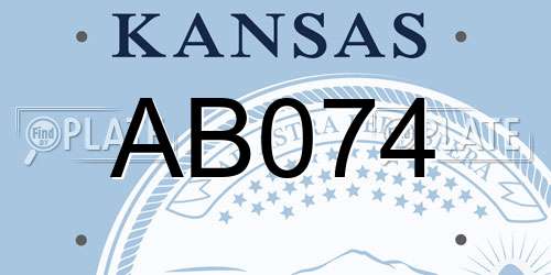 AB074 Kansas License Plate