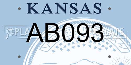 AB093 Kansas License Plate