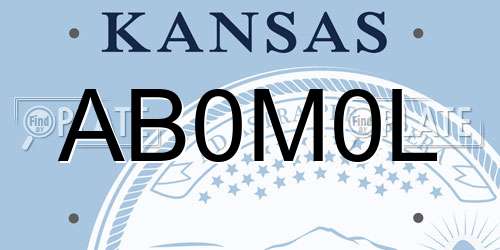 AB0M0L Kansas License Plate