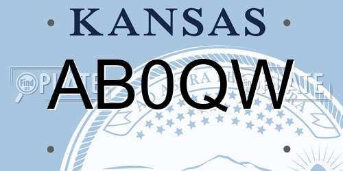 AB0QW Kansas License Plate