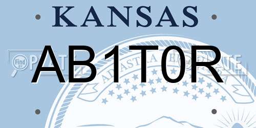 AB1T0R Kansas License Plate