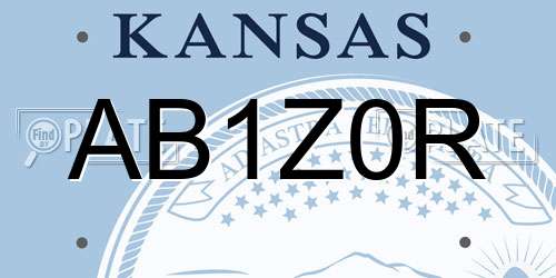 AB1Z0R Kansas License Plate