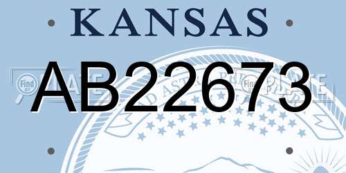 AB22673 Kansas License Plate