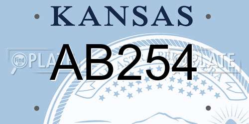 AB254 Kansas License Plate