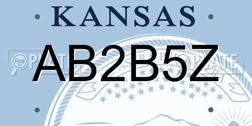 AB2B5Z Kansas License Plate