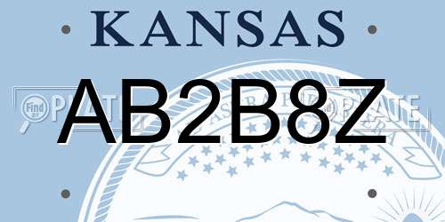 AB2B8Z Kansas License Plate