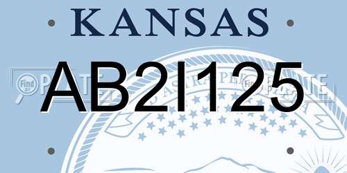 AB2I125 Kansas License Plate