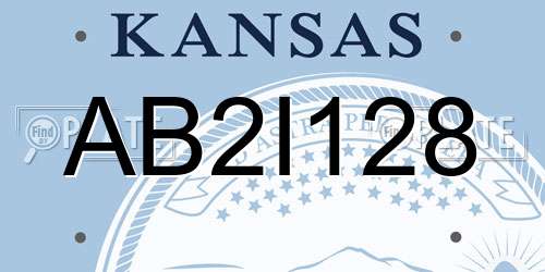 AB2I128 Kansas License Plate