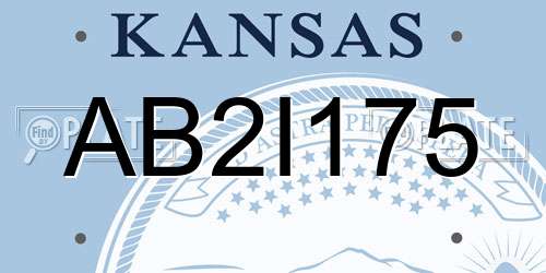 AB2I175 Kansas License Plate