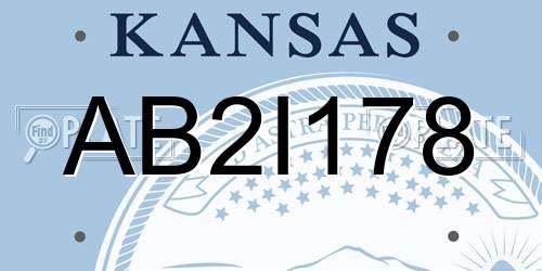 AB2I178 Kansas License Plate