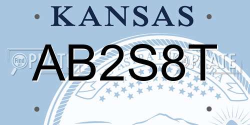 AB2S8T Kansas License Plate