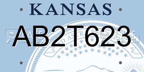 AB2T623 Kansas License Plate