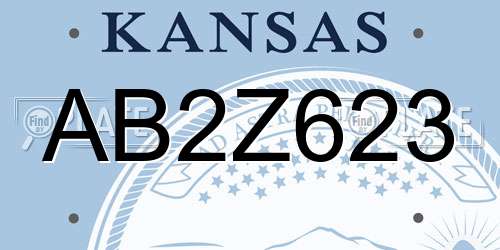 AB2Z623 Kansas License Plate