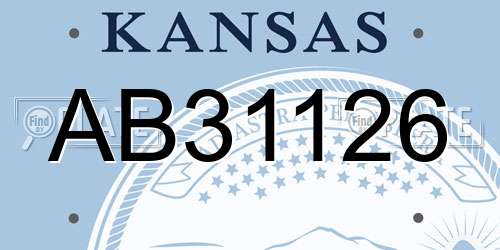 AB31126 Kansas License Plate
